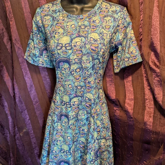 Blackmilk Zombie Skater Dress Psychobilly Goth Halloween Spooky Medium - Picture 2 of 5